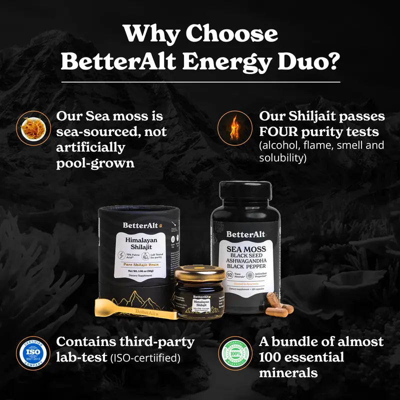Himalayan Shilajit Sea Moss, Ashwagandha, Black Pepper